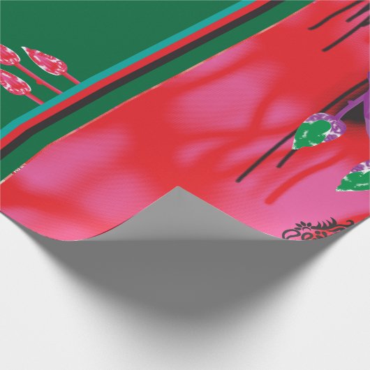 Een schilderij van een kikker in een grasveld cadeaupapier (Hoek)