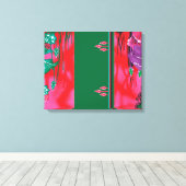 Een schilderij van een kikker in een grasveld canvas afdruk (Insitu (Houten vloer))