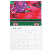 Een schilderij van een kikker in een grasveld kalender (Jan 2026)