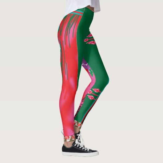 Een schilderij van een kikker in een grasveld leggings (Rechts)
