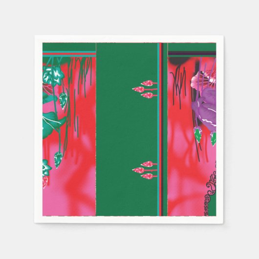 Een schilderij van een kikker in een grasveld servet (Voorkant)