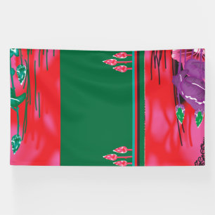 een schilderij van een kikker in een veld met gras spandoek