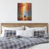 Een schilderij van een koppel dat op een pad loopt canvas afdruk (Insitu (Slaapkamer))