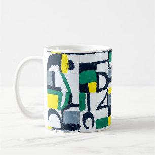 een schilderij van een paletmes; Abstract rastersc Koffiemok