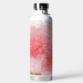 Een schilderij van een rode hemel met bomen waterfles (Links)