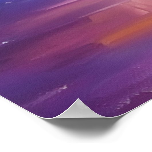 Een schilderij van een stel dat in de regen loopt poster (Hoek)