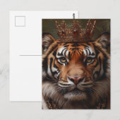 Een schilderij van een tijger in een kroon briefkaart (Voorkant / Achterkant)