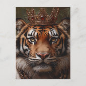 Een schilderij van een tijger in een kroon briefkaart (Voorkant)