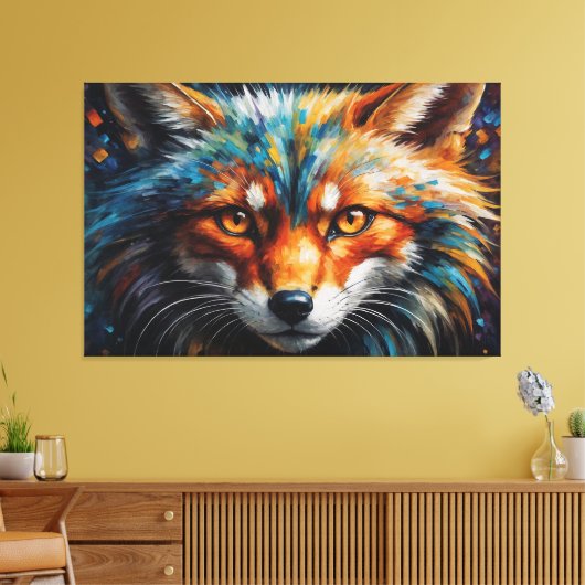 Een schilderij van een vos canvas afdruk (Insitu (Woonkamer))