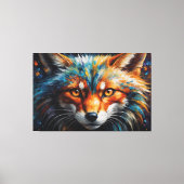 Een schilderij van een vos canvas afdruk (Voorkant)