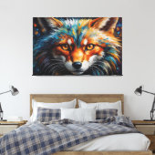 Een schilderij van een vos canvas afdruk (Insitu (Slaapkamer))