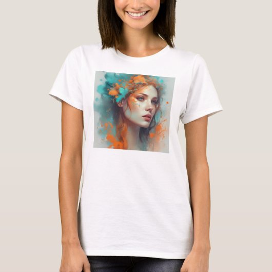 een schilderij van een vrouw, fantasy art T-shirt (Voorkant)