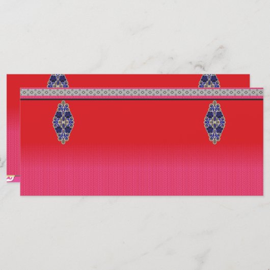 Een schilderij van een vrouw in een roze jurk menu (Voorkant / Achterkant)