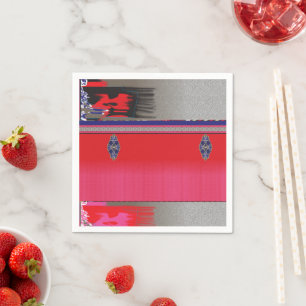 Een schilderij van een vrouw in een roze jurk servet