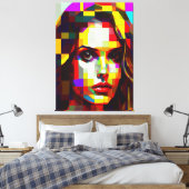 Een schilderij van een vrouwengezicht. canvas afdruk (Insitu (Slaapkamer))