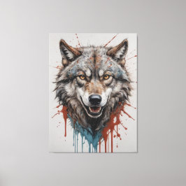 Een schilderij van een wolf canvas afdruk