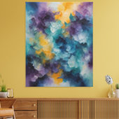 Een schilderij van kleurrijke bloemen canvas afdruk (Insitu (Woonkamer))