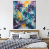 Een schilderij van kleurrijke bloemen canvas afdruk (Insitu (Slaapkamer))