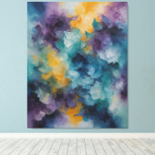 Een schilderij van kleurrijke bloemen canvas afdruk (Insitu (Houten vloer))