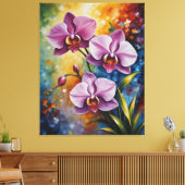 Een schilderij van paarse bloemen canvas afdruk (Insitu (Woonkamer))