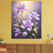 Een schilderij van paarse bloemen canvas afdruk (Insitu (Woonkamer))