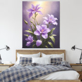 Een schilderij van paarse bloemen canvas afdruk (Insitu (Slaapkamer))