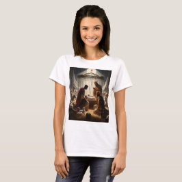 Een schilderij van Reyes Magos en de baby in de ko T-shirt