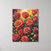 Een schilderij van rode rozen canvas afdruk (Voorkant)