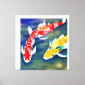 Een schilderij van waterverf koi Fish Canvas Afdruk (Voorkant)
