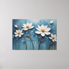Een schilderij van witte bloemen canvas afdruk