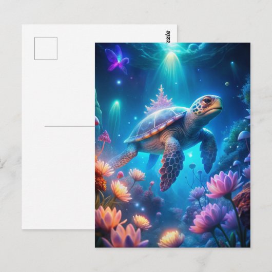 Een schildpad briefkaart (Voorkant / Achterkant)