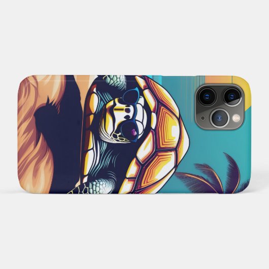 Een schildpad draagt een zonnebril Case-Mate iPhone case (Achterkant (horizontaal))