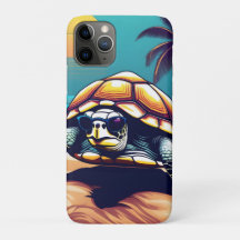 Een schildpad draagt een zonnebril