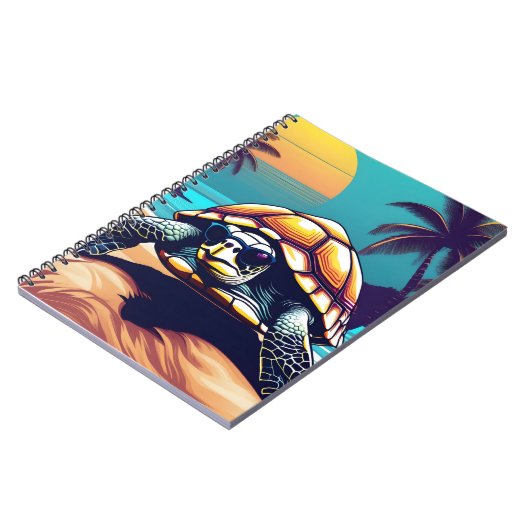 Een schildpad draagt een zonnebril notitieboek (Linkerzijde)