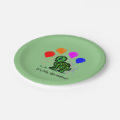 Een schildpad en ballonnen papieren bordje (Gekanteld)