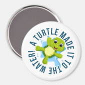 Een schildpad kwam aan het water! Magneet (Voorkant / Achterkant)