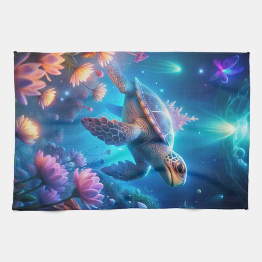 Een schildpad theedoek (Horizontaal)