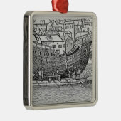 Een schip bouwen metalen ornament (Rechts)