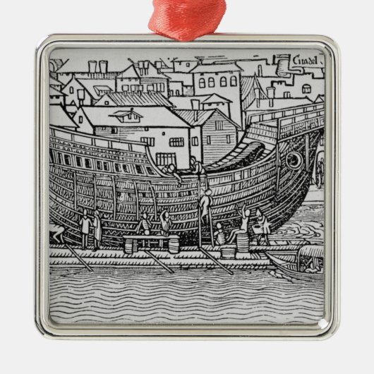 Een schip bouwen metalen ornament (Voorkant)