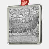 Een schip bouwen metalen ornament (Links)