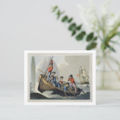 Een schip dat een walvis aanvalt, gegraveerd door briefkaart (Staand voorkant)