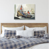 Een schip dat een walvis aanvalt, gegraveerd door canvas afdruk (Insitu (Slaapkamer))
