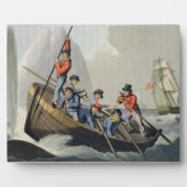 Een schip dat een walvis aanvalt, gegraveerd door  fotoplaat (Voorkant)