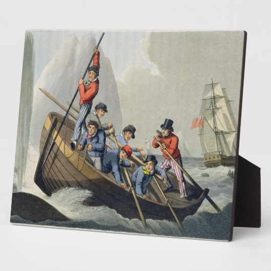 Een schip dat een walvis aanvalt, gegraveerd door  fotoplaat (Zijkant)