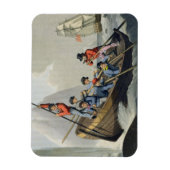 Een schip dat een walvis aanvalt, gegraveerd door magneet (Verticaal)