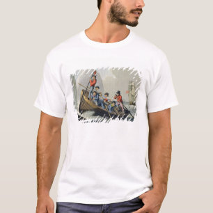 Een schip dat een walvis aanvalt, gegraveerd door  t-shirt