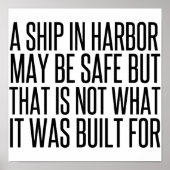 Een schip dat veilig in de haven is, niet waarvoor poster (Voorkant)