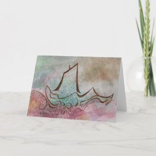 Een schip gaat door Notecard varen Kaart