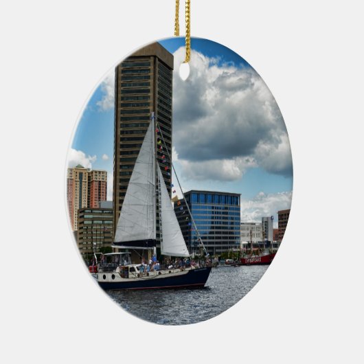 Een schip in Baltimore Keramisch Ornament (Rechts)
