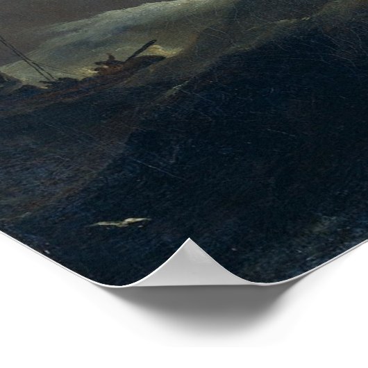 Een schip in Behoefte in een Raging Storm Poster (Hoek)